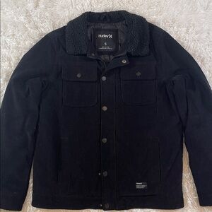 Men’s Hurley Black Corduroy Sherpa Collar Jacket S